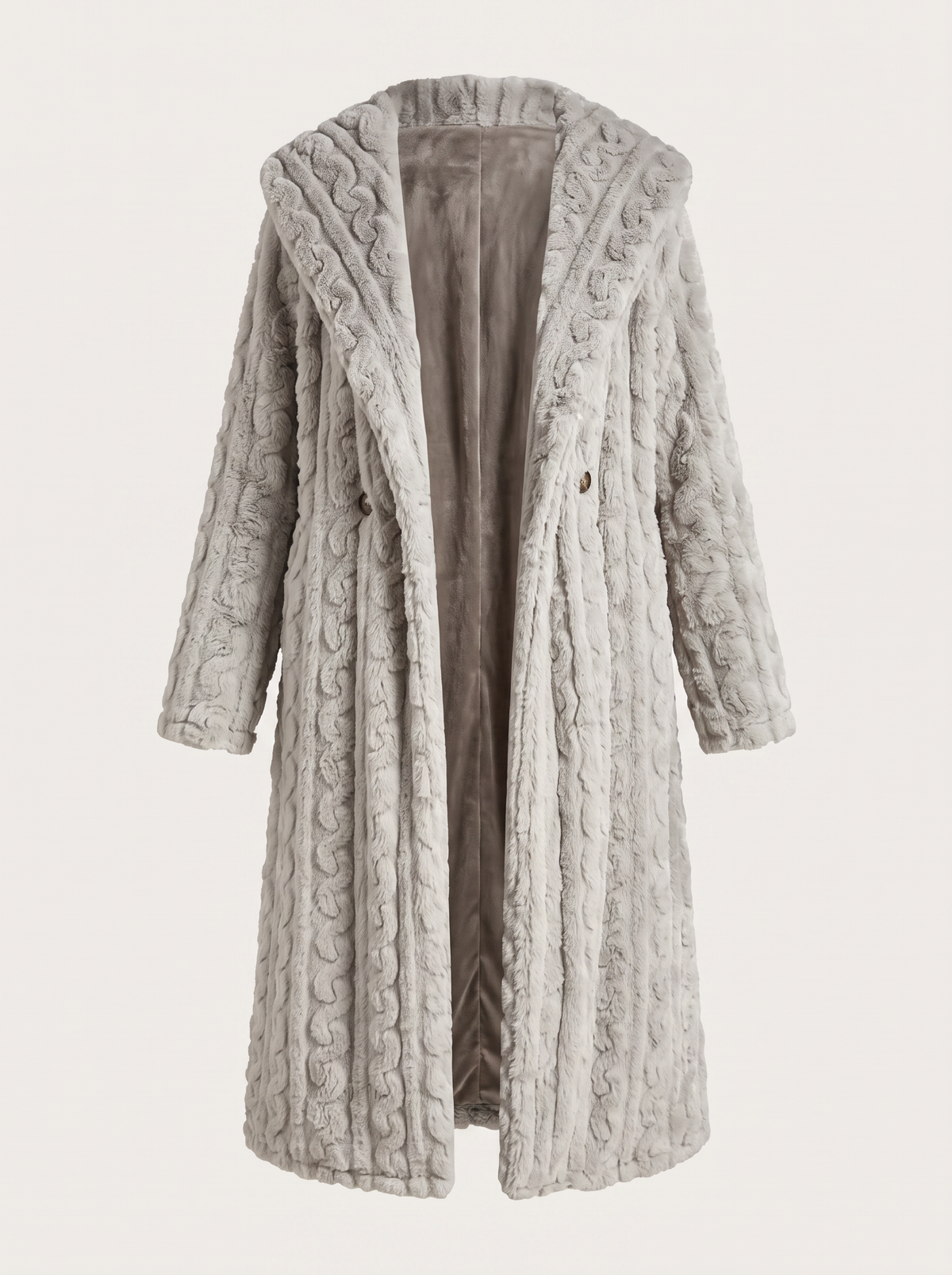 Hooded Longline Coat, Open Front