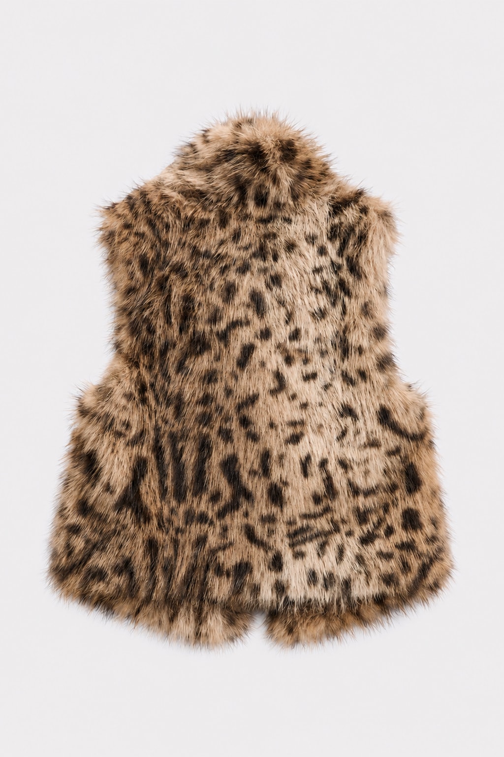 Polyester Faux Fur Vest With Buckle Detail - 5