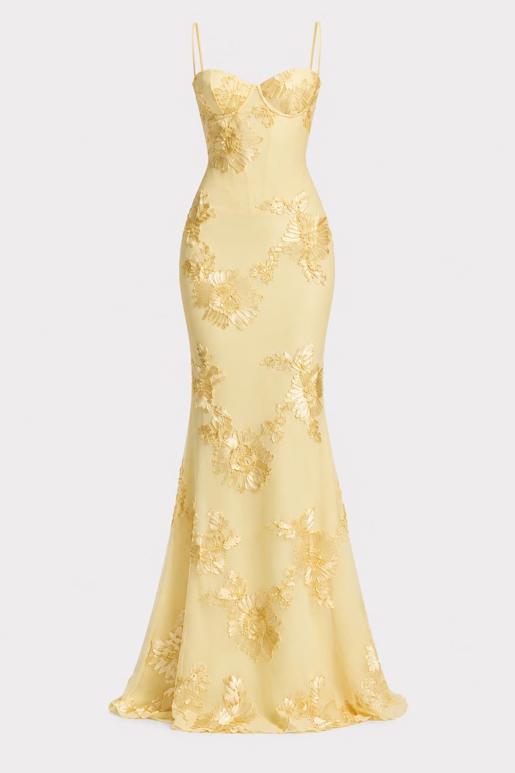 Embroidered Maxi Dress With Mermaid Silhouette - 1