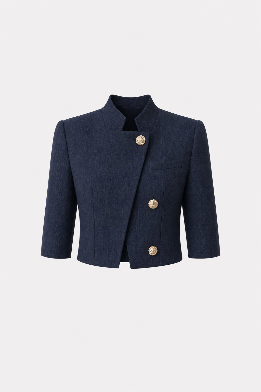Stand Collar Metal Button Blazer - view 6