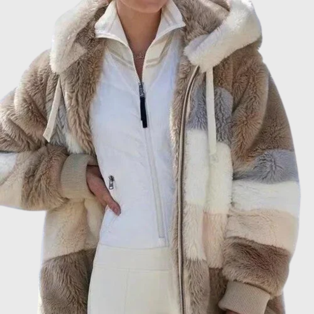 Puffer jacket with faux-fur hood - view 6