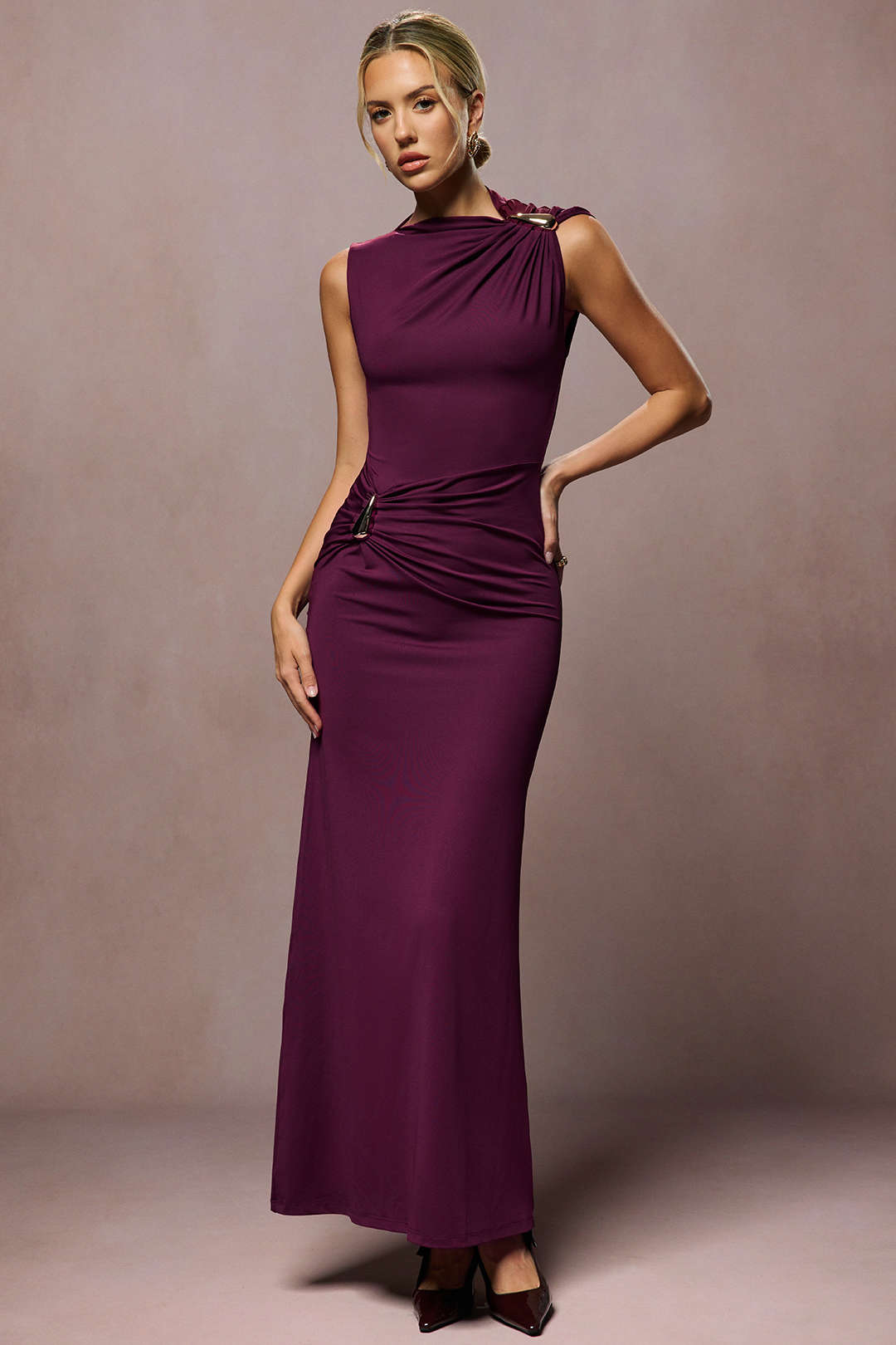 Ruched Sleeveless Maxi Dress - view 3
