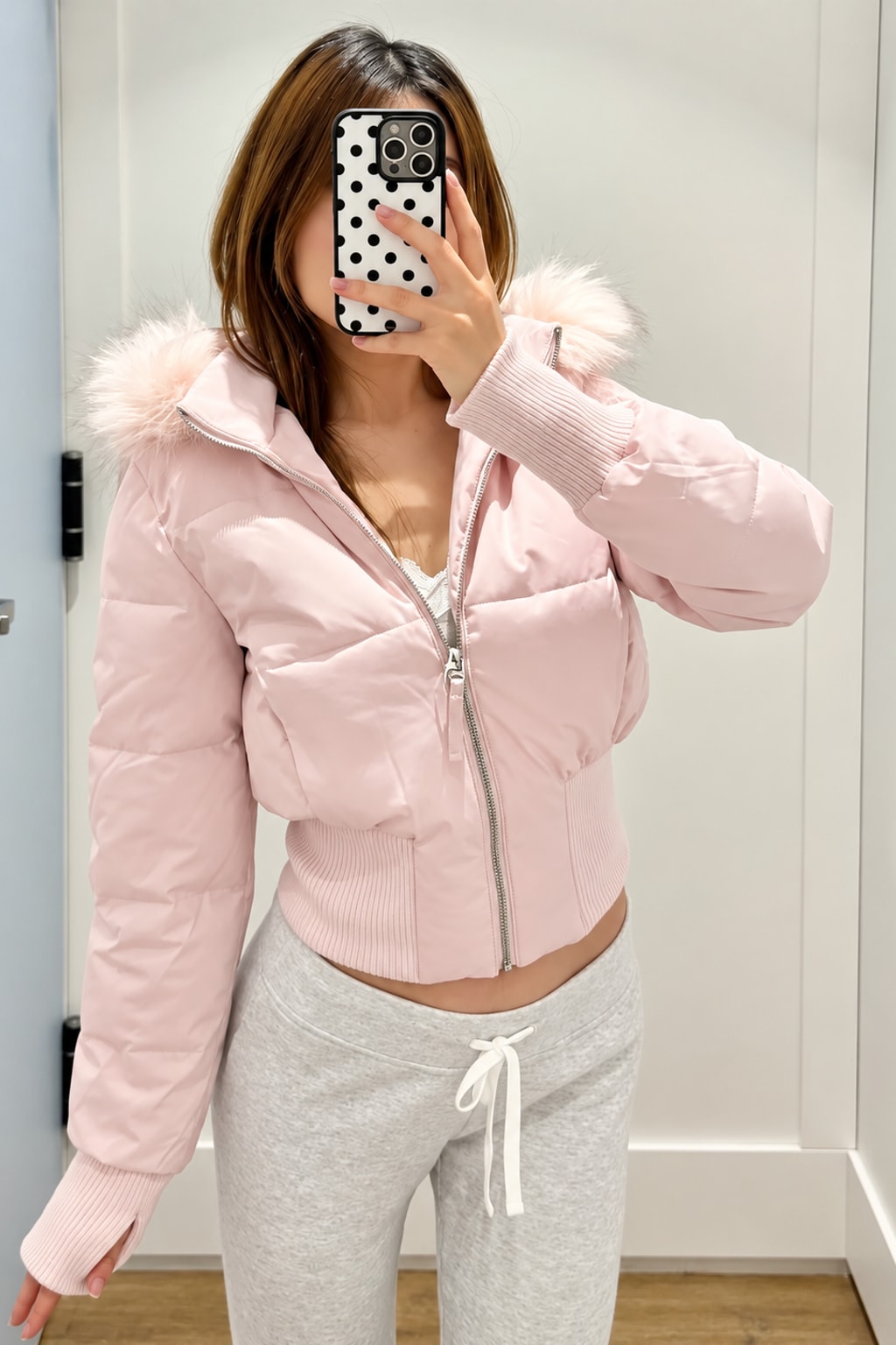 Cotton Jacket Fur Collar Hooded Winter Coat - 4