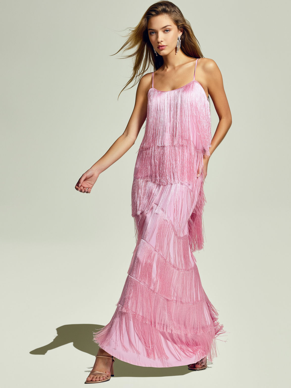 Tiered Tassel Tie-Back Maxi Dress - view 2