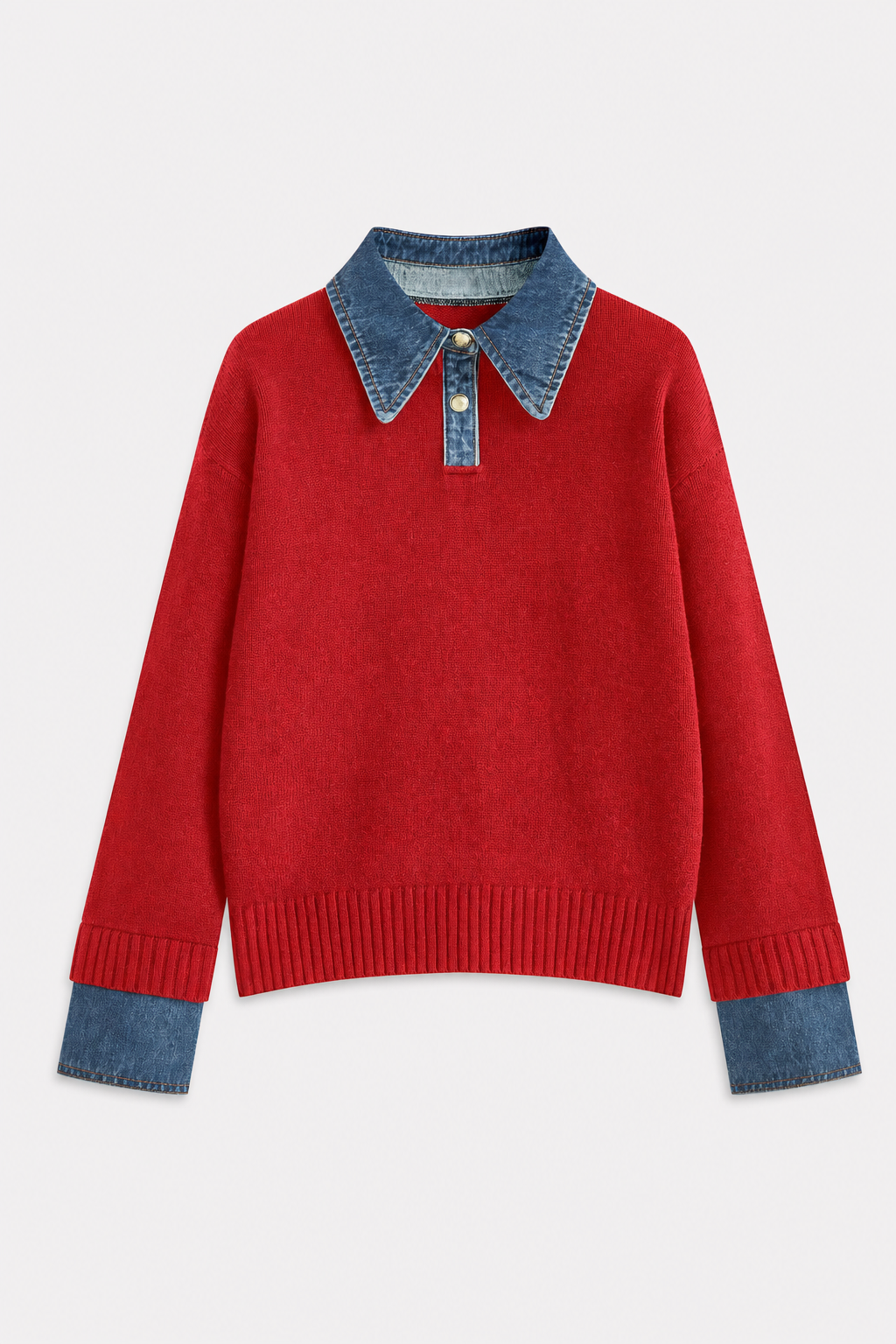 Panel Lapel Relaxed Knit Sweater - view 9