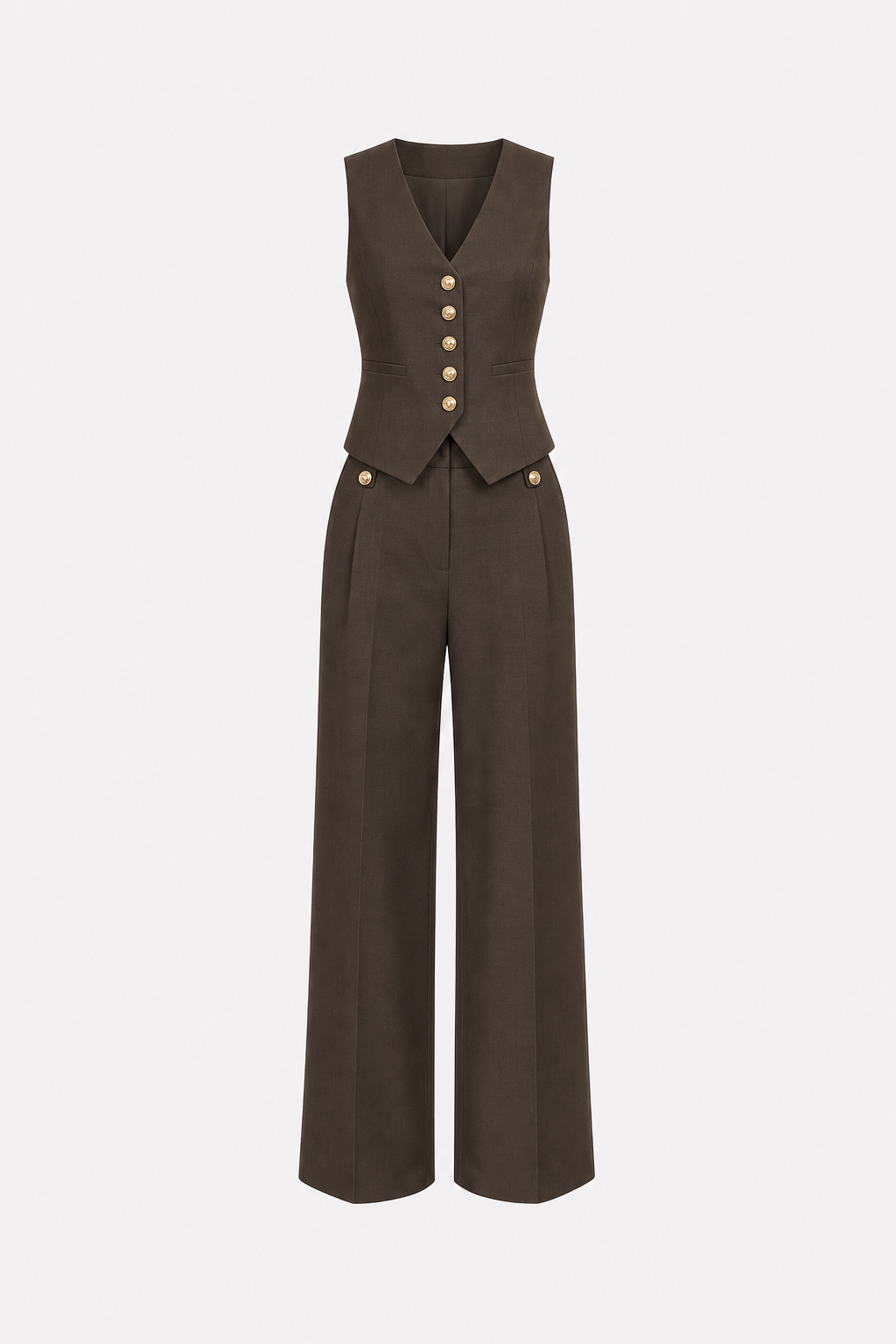 Cropped Vest and Wide-Leg Trouser Set - view 6