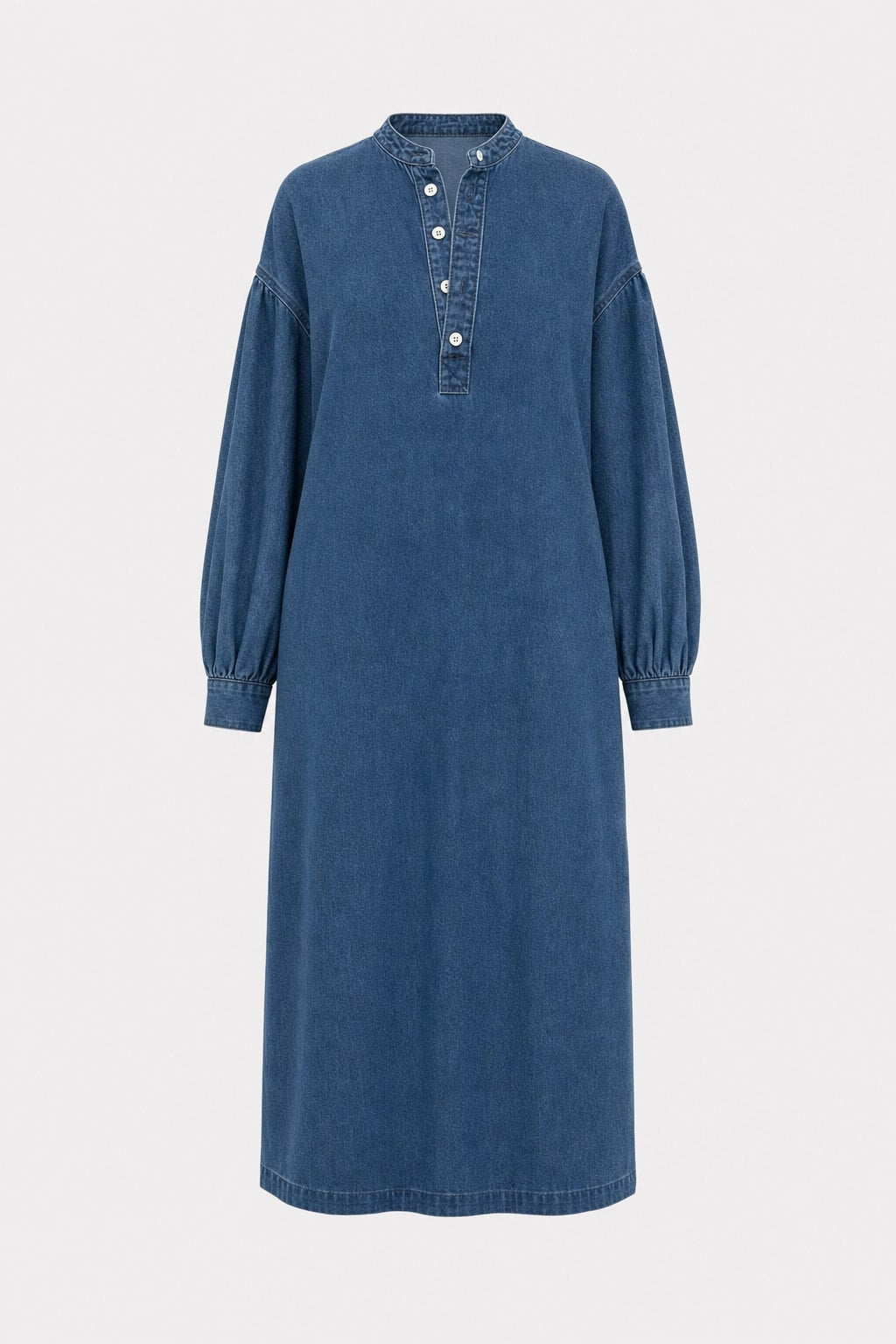 Effortless Maxi Dress With Puff Sleeves - 1