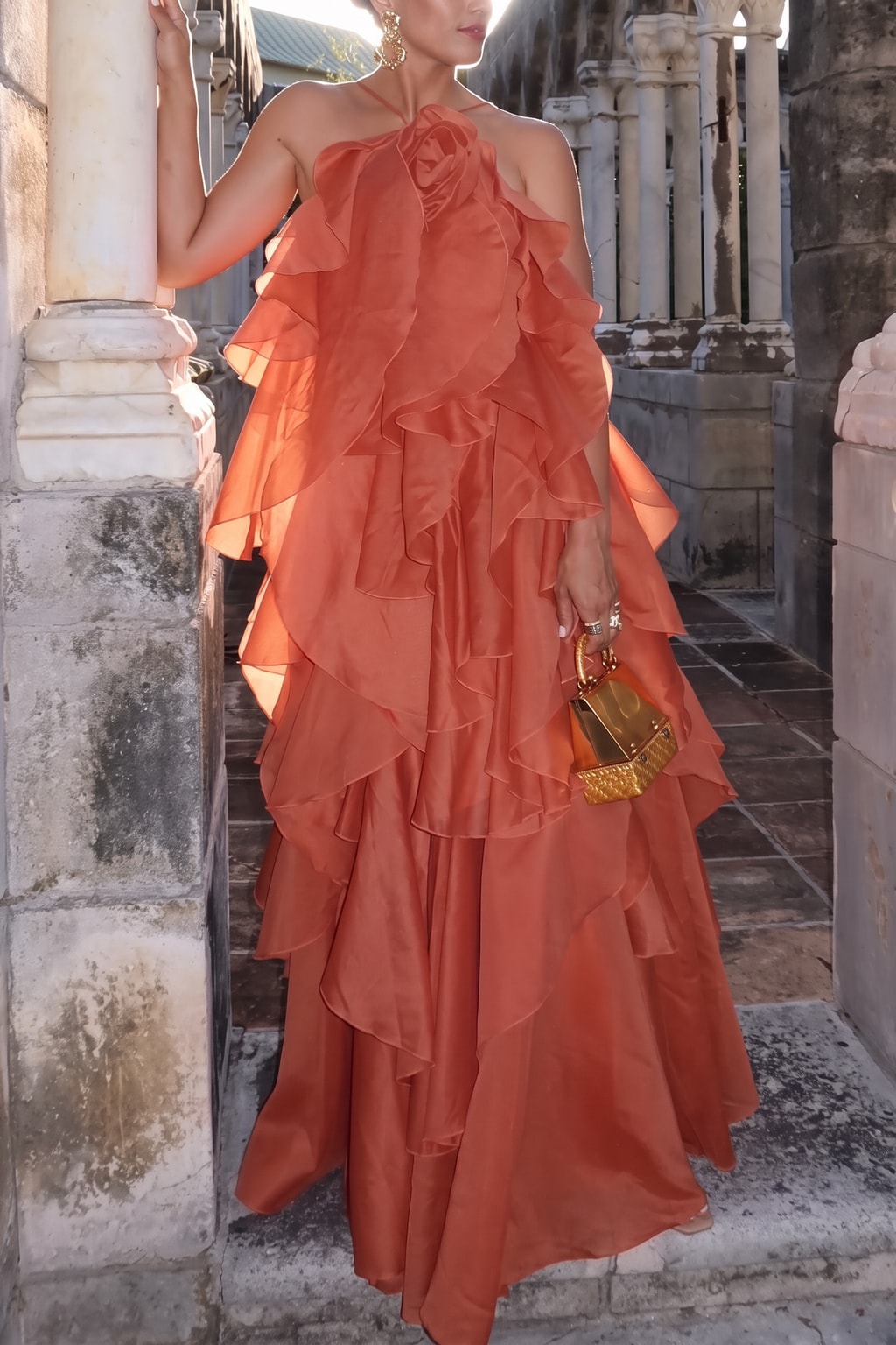 Effortless Halter Maxi Dress With Tiered Ruffle Hem - 6
