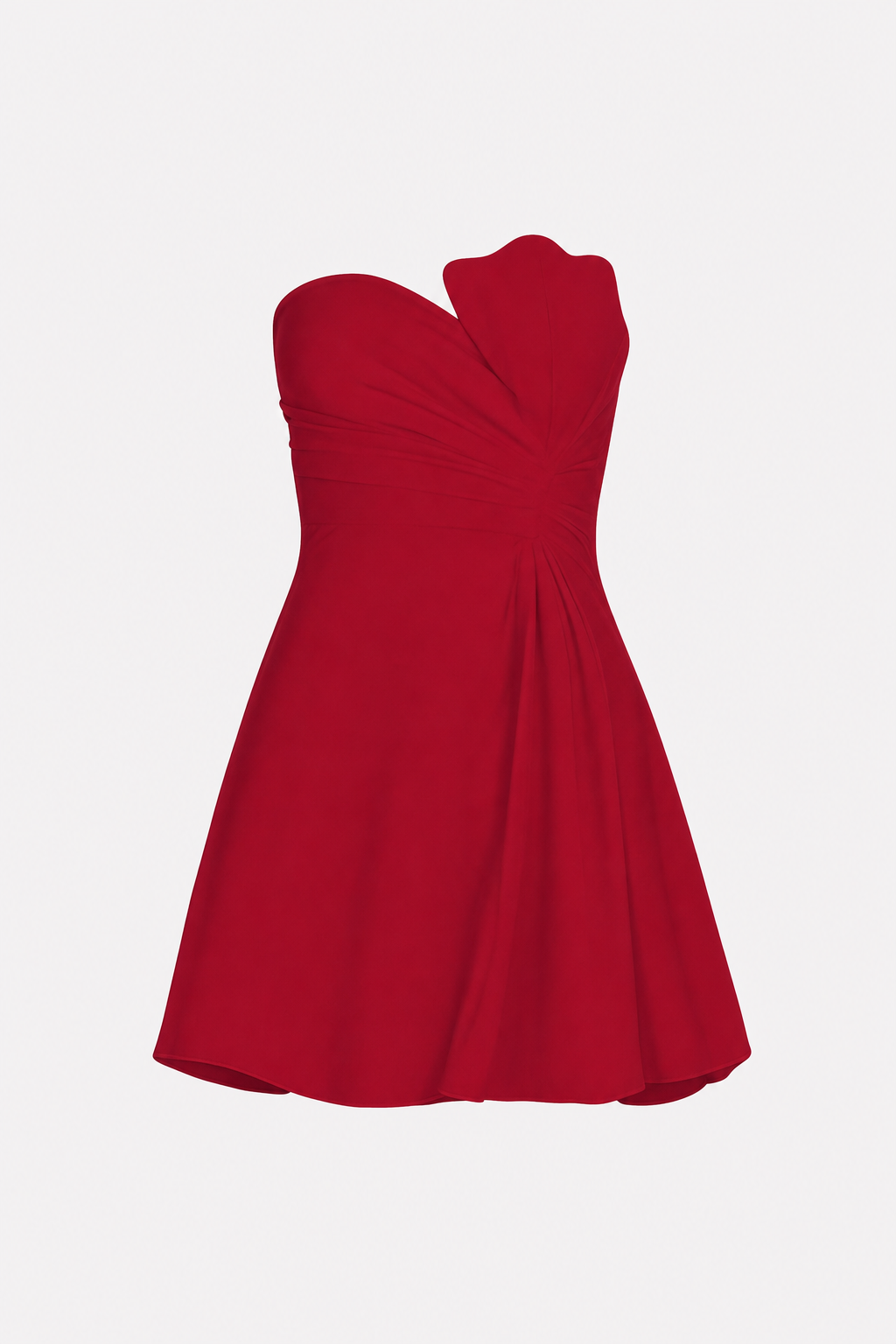 Ivory Satin Strapless Ruched Mini Dress - view 10