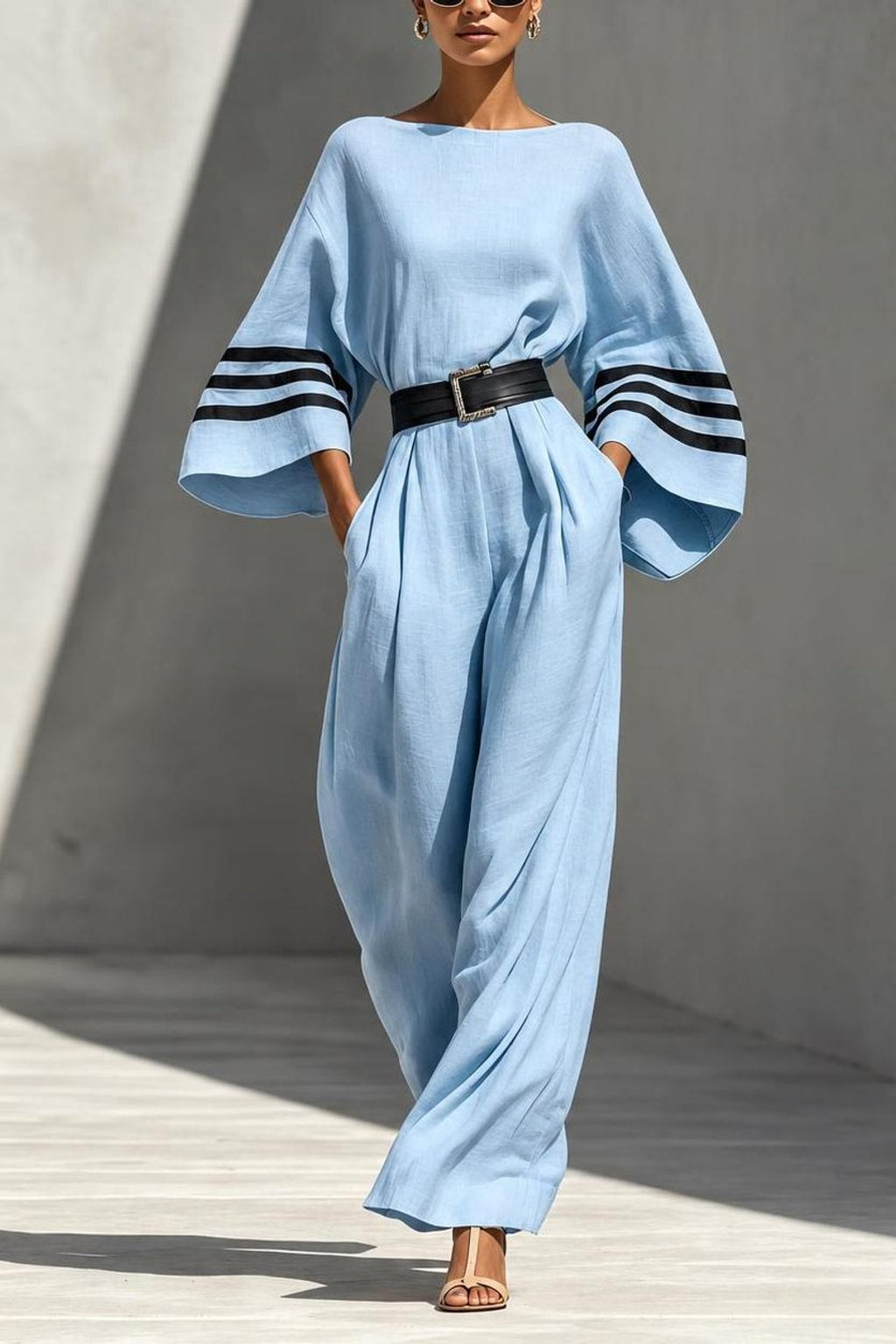 Blend Jumpsuit With Boat Neck - 5