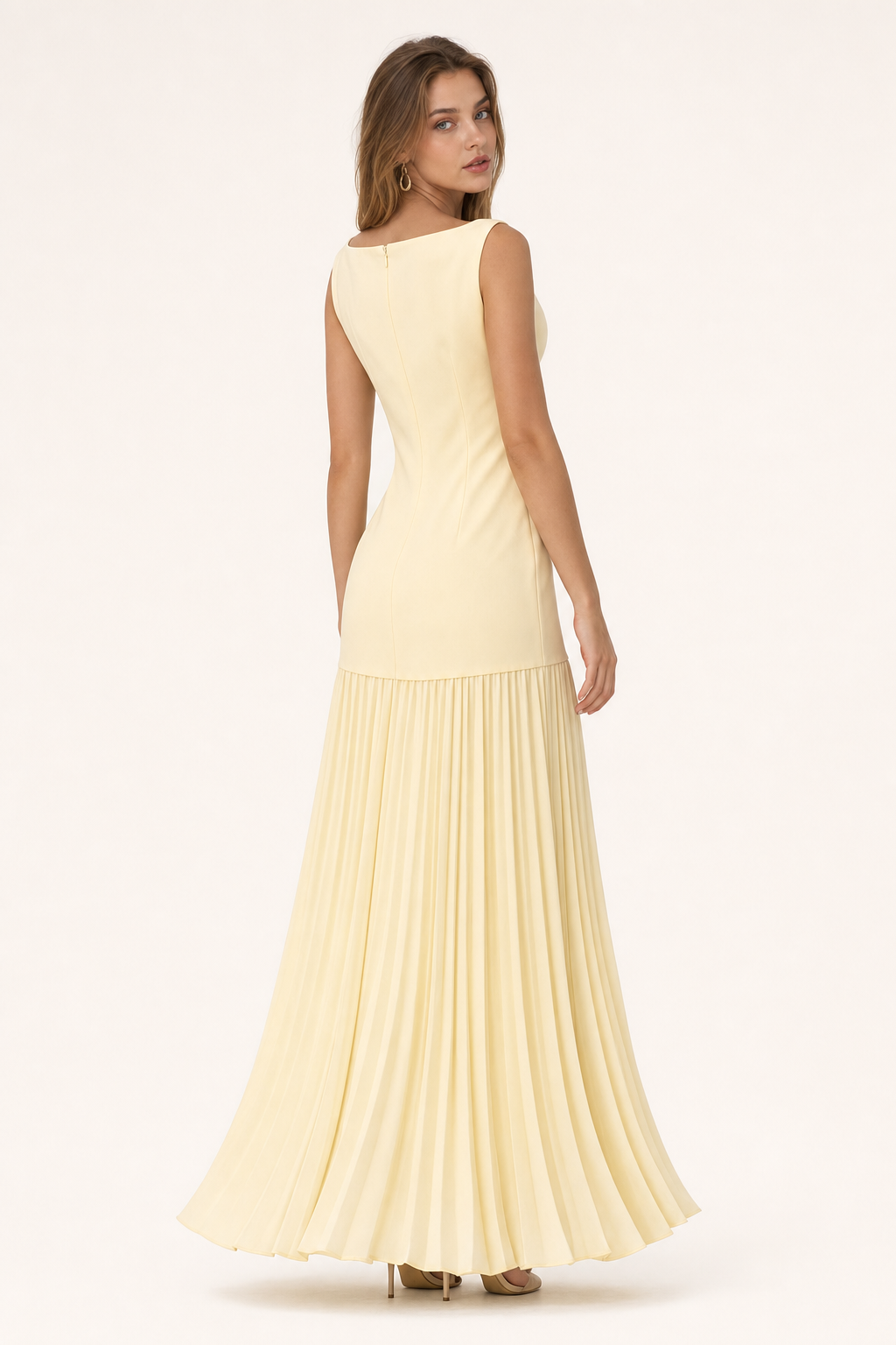 Pleated A-Line Sleeveless Maxi Dress - view 6