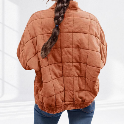 Quilted puffer jacket with high funnel neck - view 13