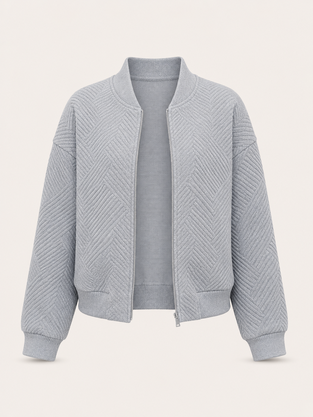 Quilted Knit Bomber Jacket