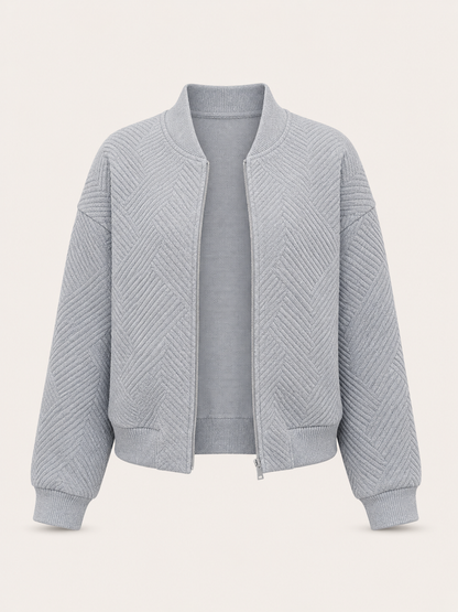 Quilted Knit Bomber Jacket