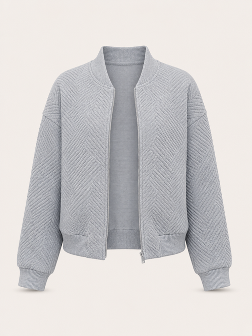Quilted Knit Bomber Jacket