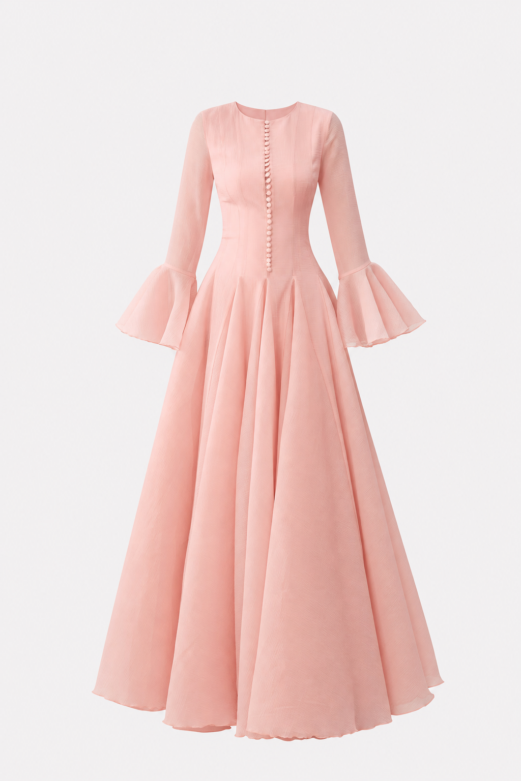 Pink Modest Maxi Dress With Matching Scarf