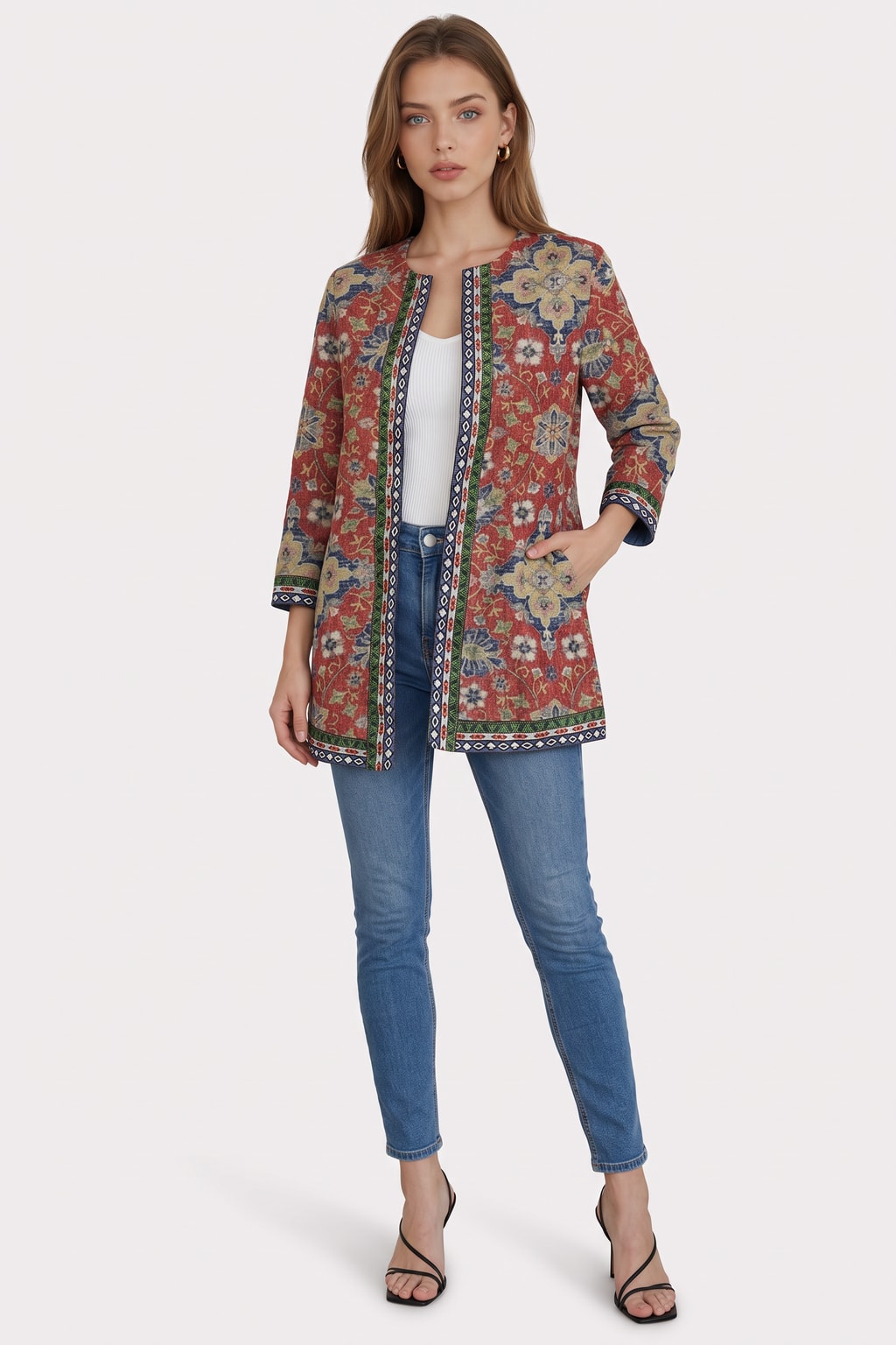 Open-Front Jacket With Relaxed Fit - 4