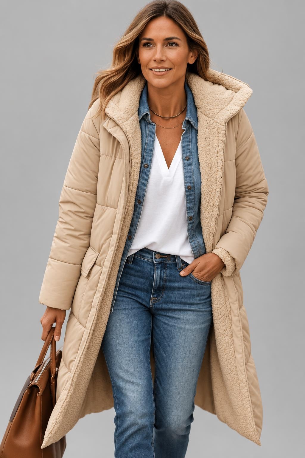 Quilted Longline Puffer Coat With Hood - 10