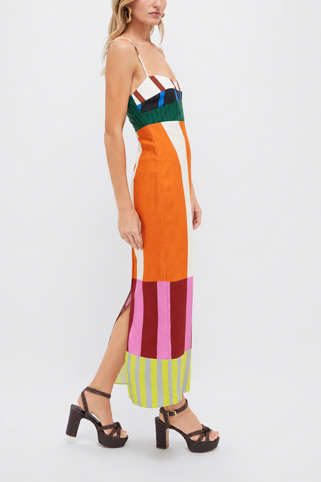 Color Block Slip Maxi Dress - view 4