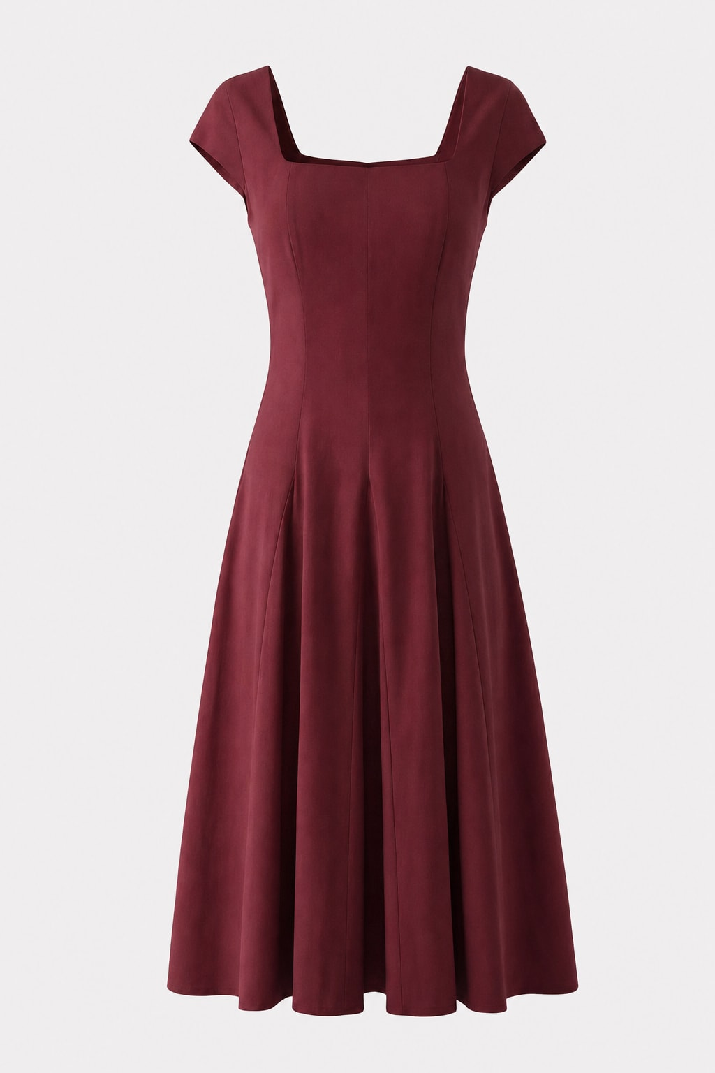 Tencel Blend Square Neck Midi Dress - 1
