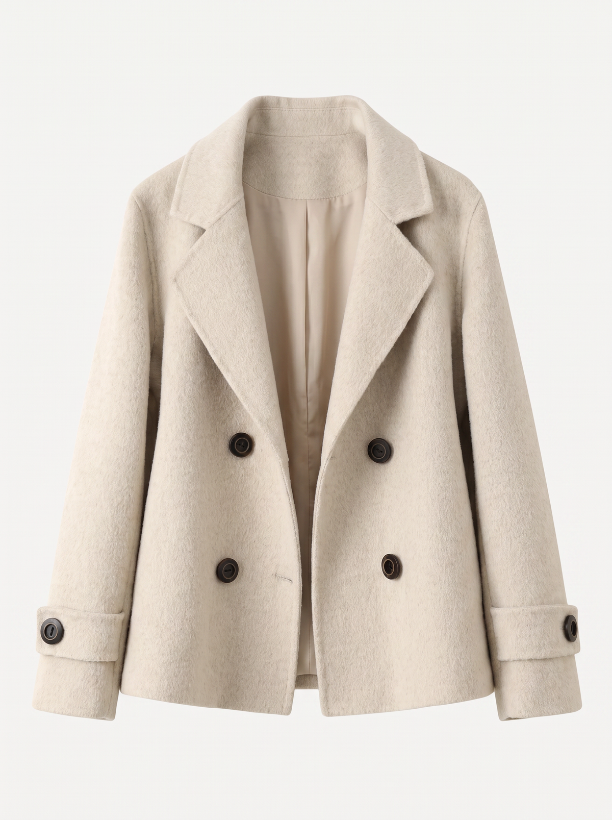 Double-Breasted Short Coat, Hip Length