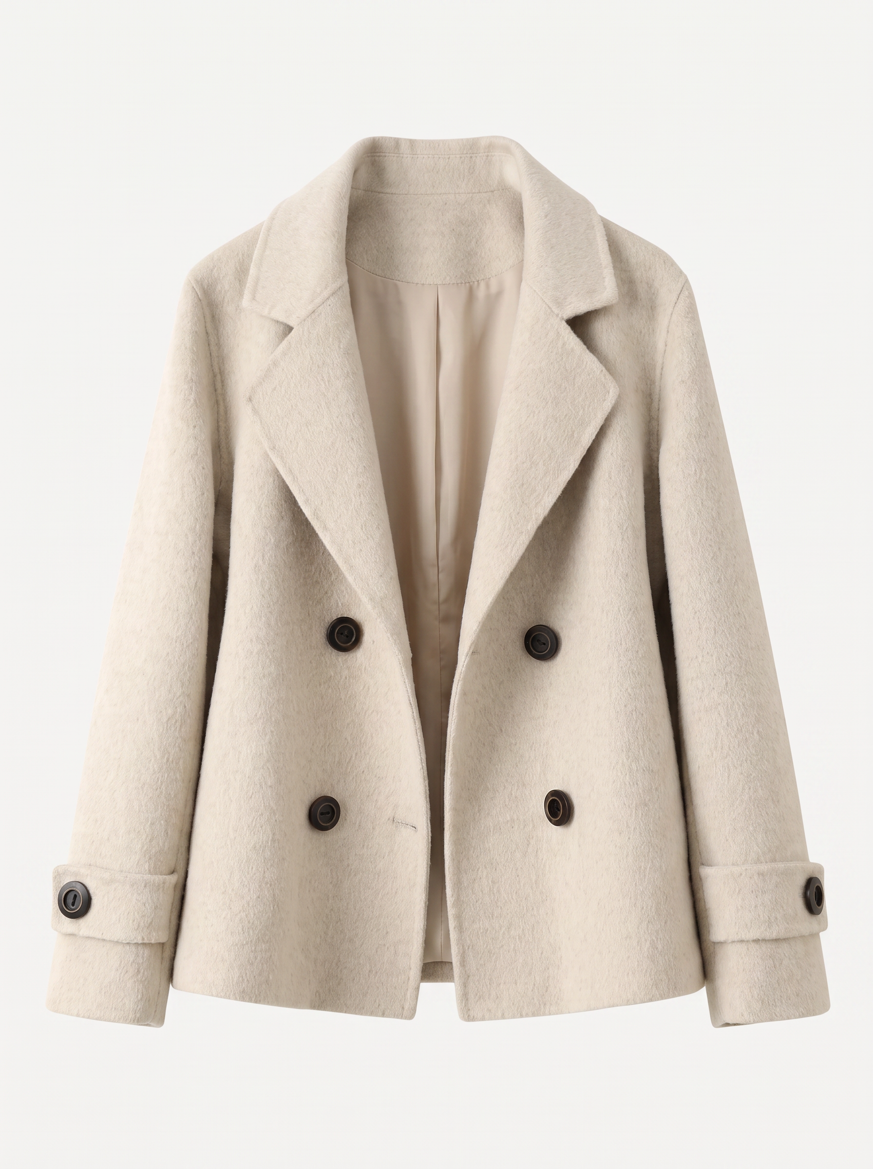Double-Breasted Short Coat, Hip Length