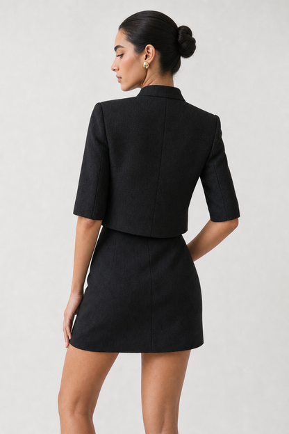 Stand Collar Metal Button Blazer - view 4