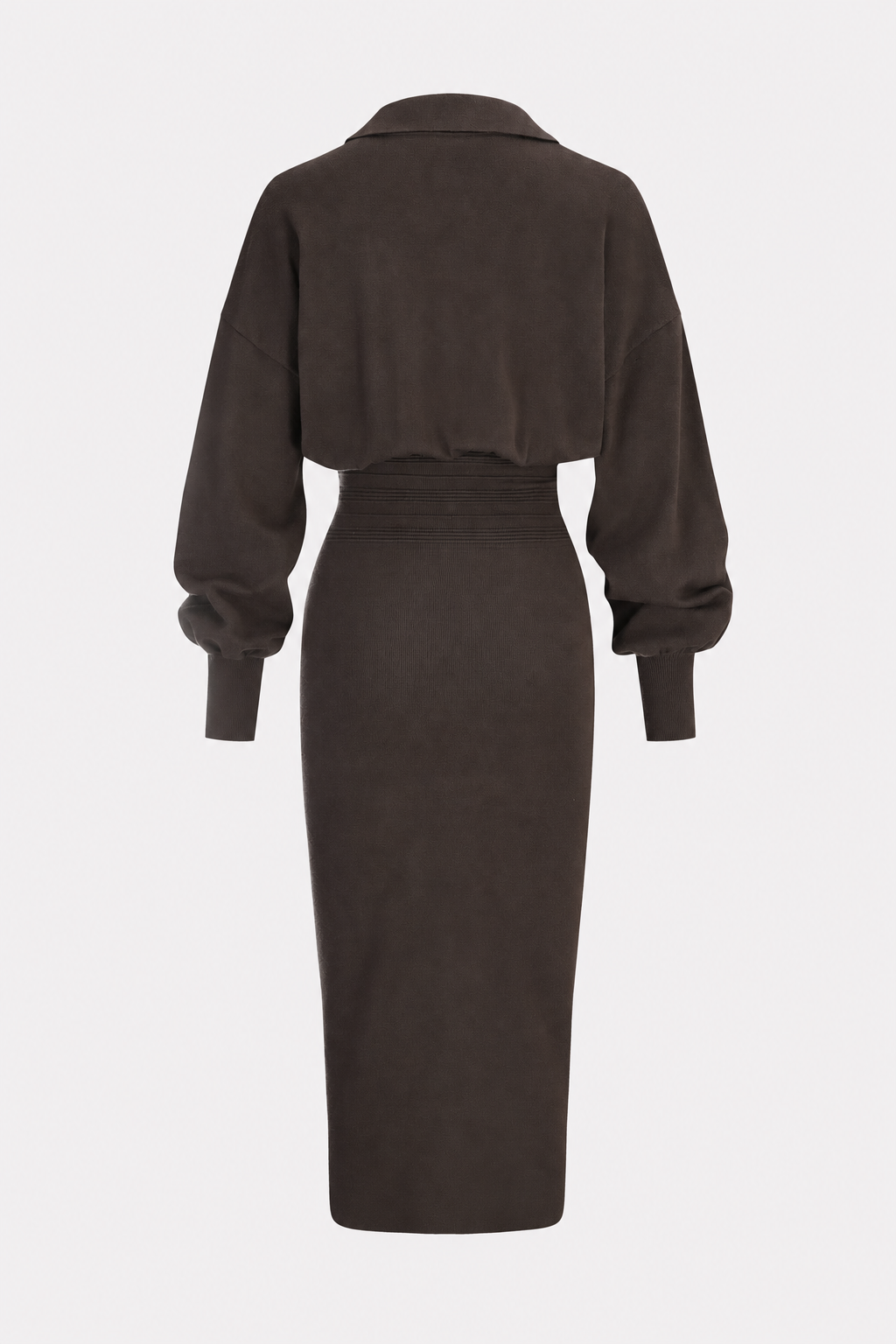 Knit Shirt Dress With Cinched Waist - 6