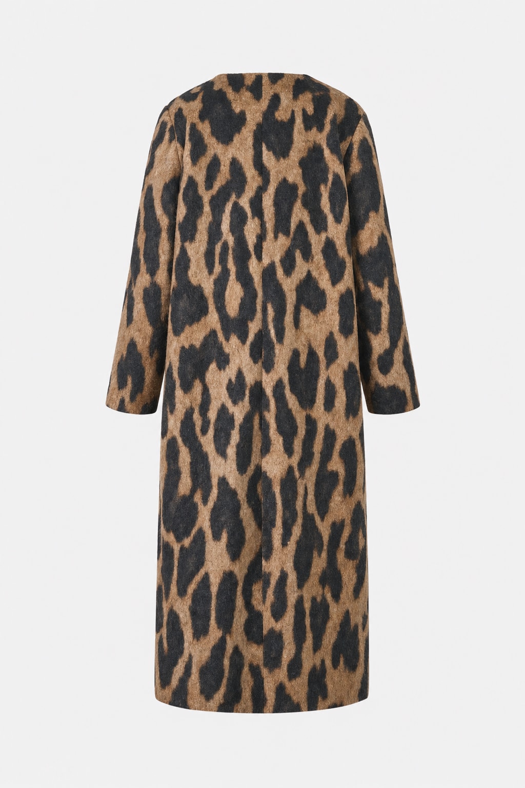 Long Sleeves Blend Leopard Print Trench Coat - 7