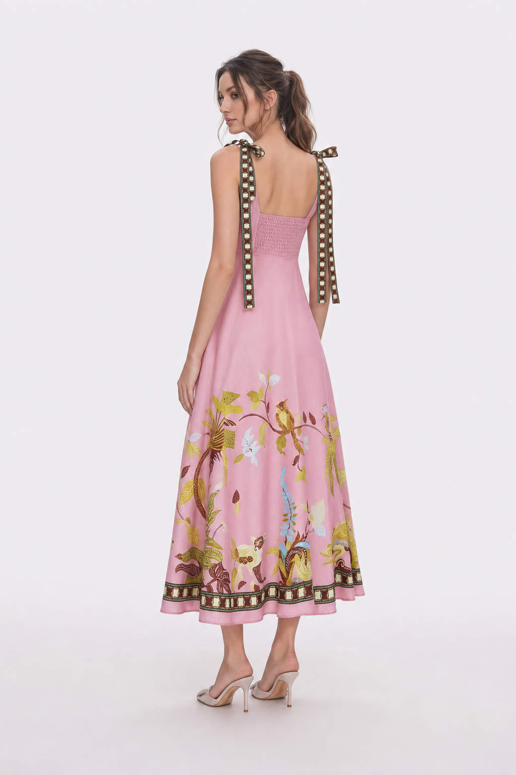 Tie-Strap Maxi Dress in Pink - view 4