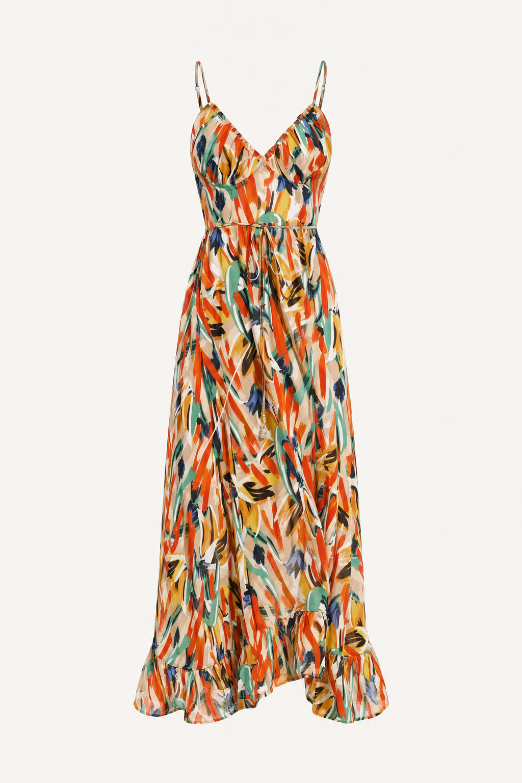 V-Neck Sleeveless Midi Dress
