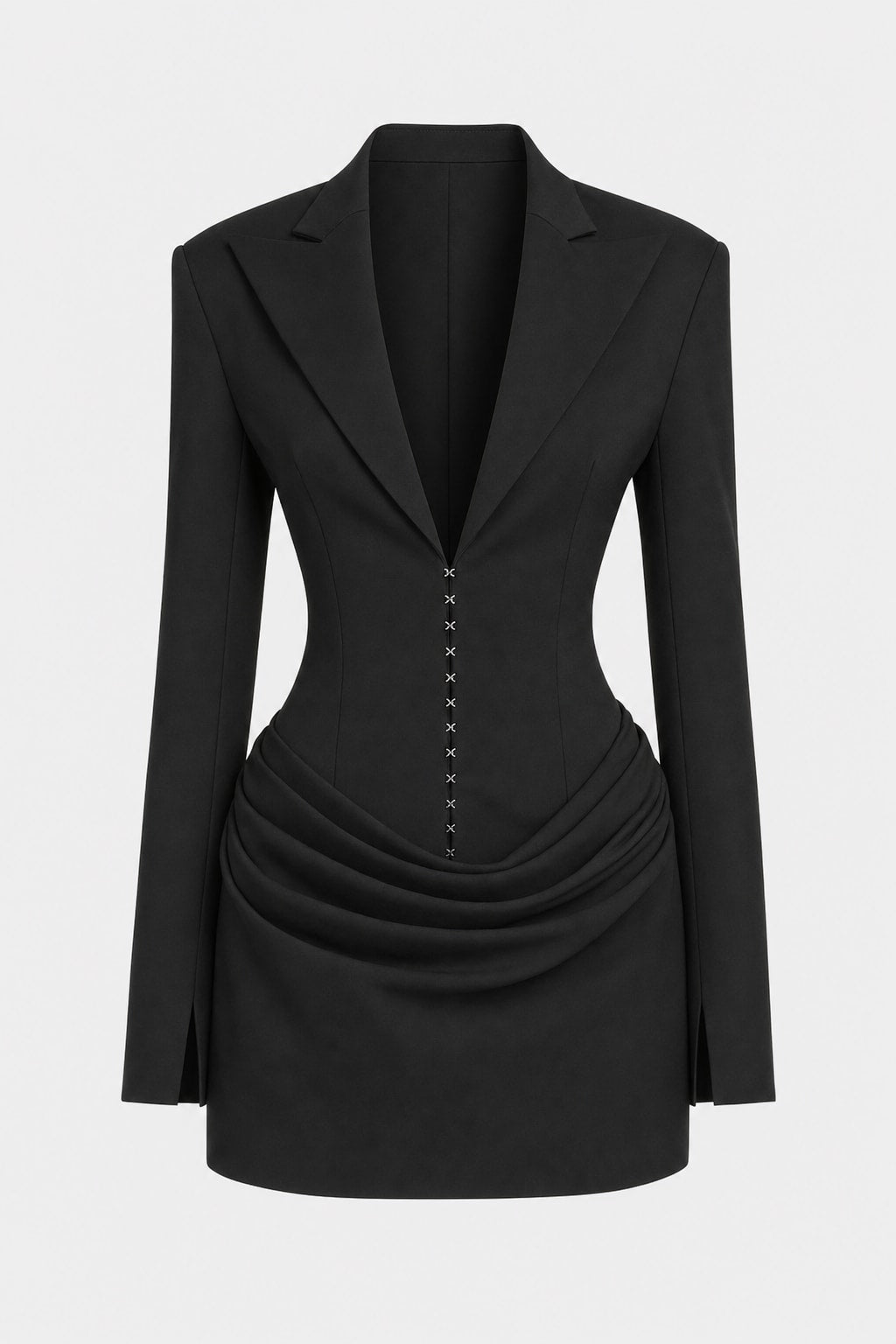 Polyester Slim-Fit V-Neck Mini Dress - 1
