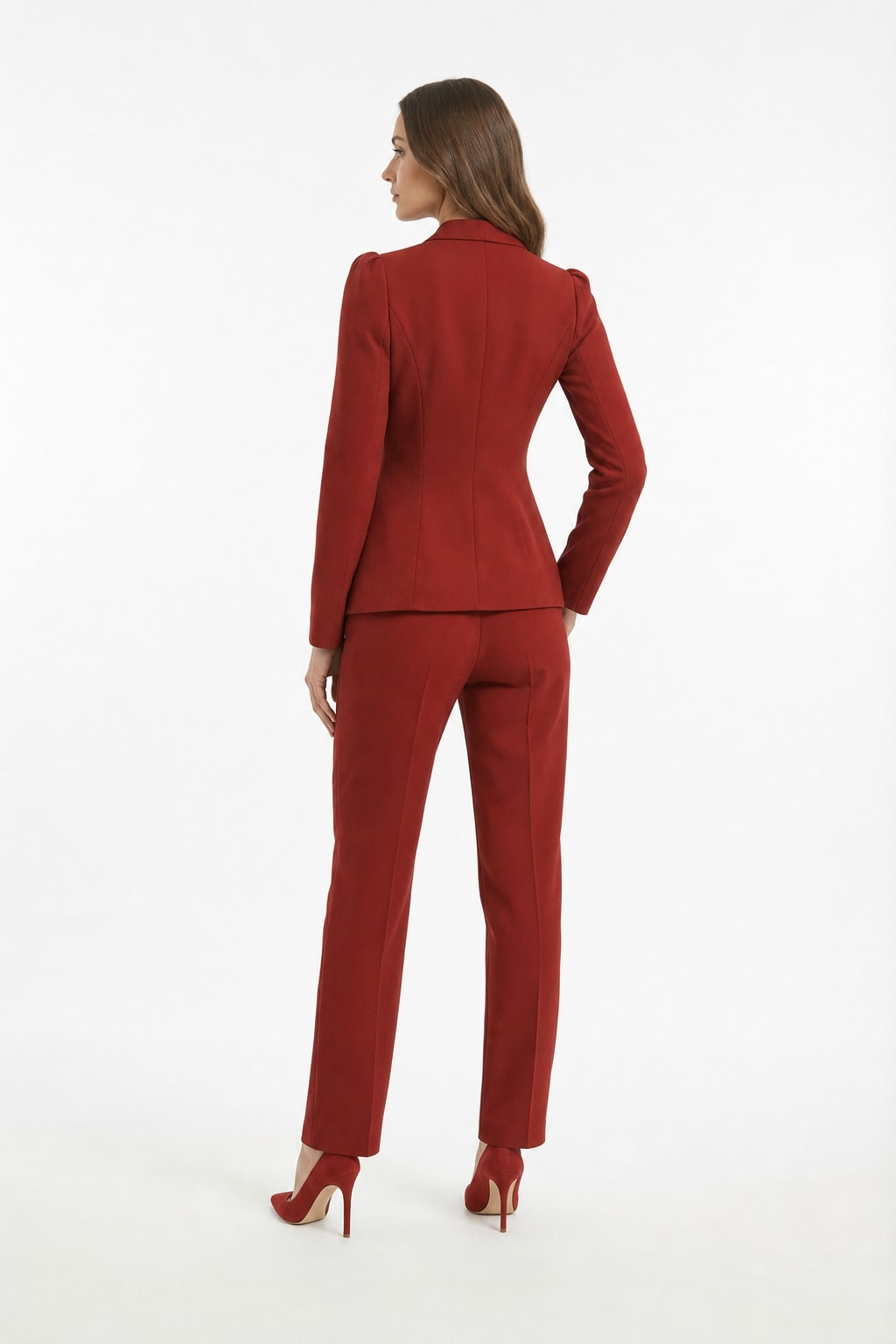 Cotton-Blend Tailored Blazer And Pants Suit Set - 3