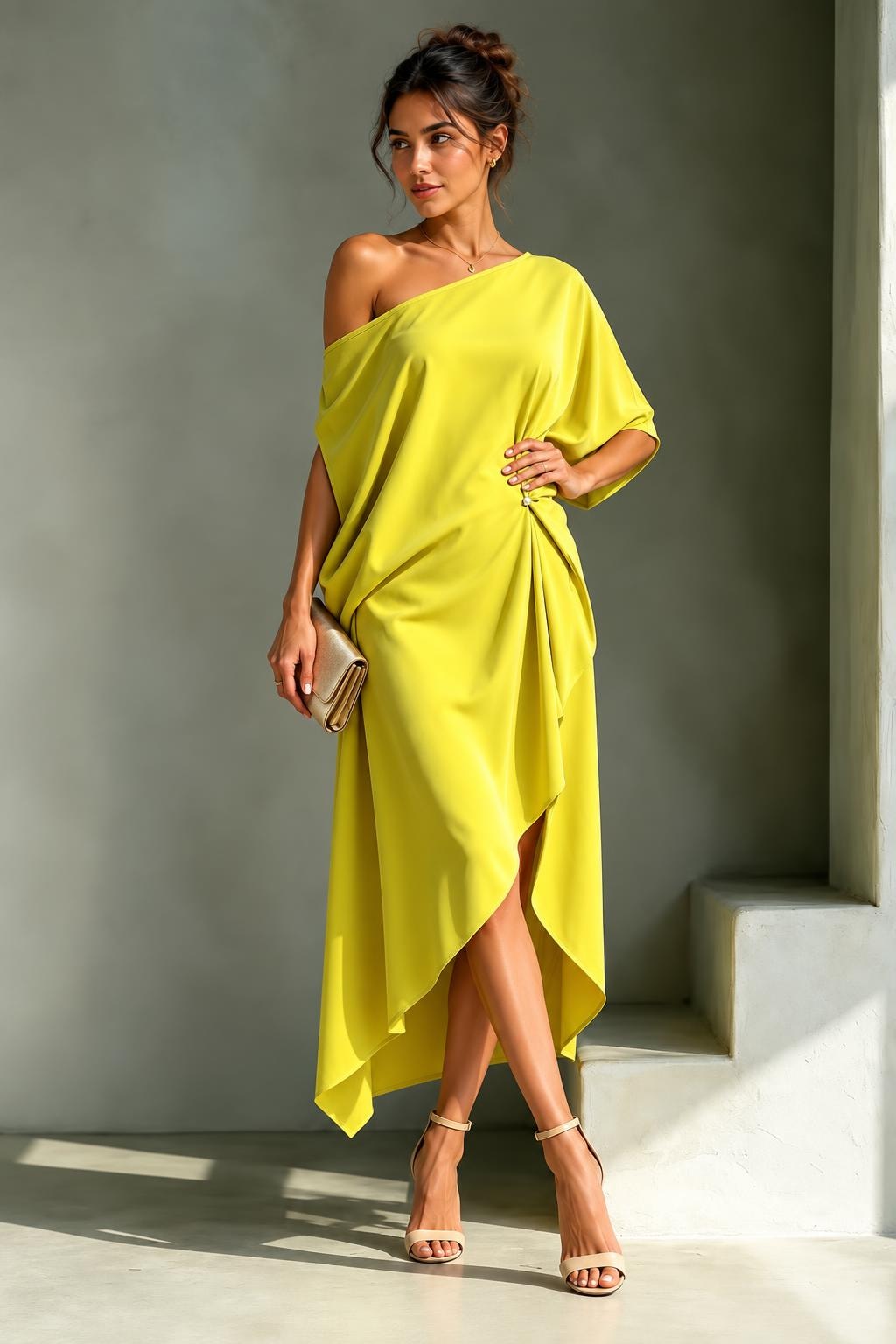 Lightweight One-Shoulder Asymmetric Dress - 4