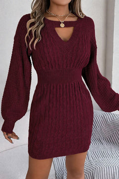 Polyester Knit Dress With Sleek A-Line Silhouette - 3