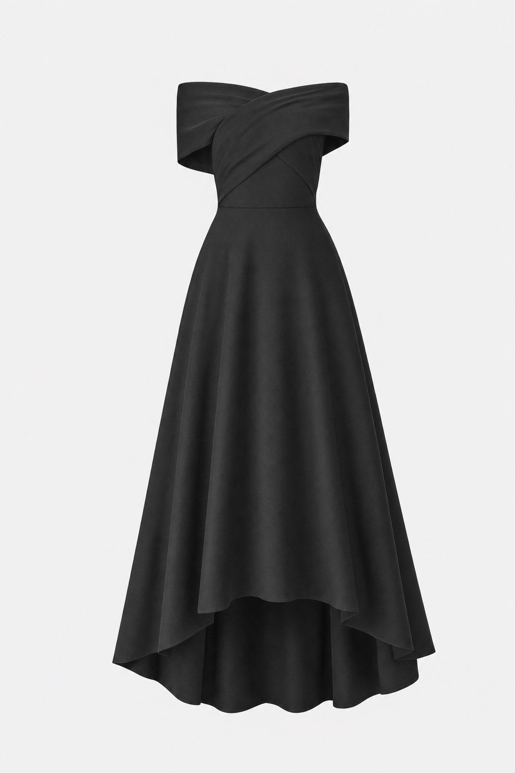 Knit Off-the-Shoulder A-Line Wedding Guest Dress - 1