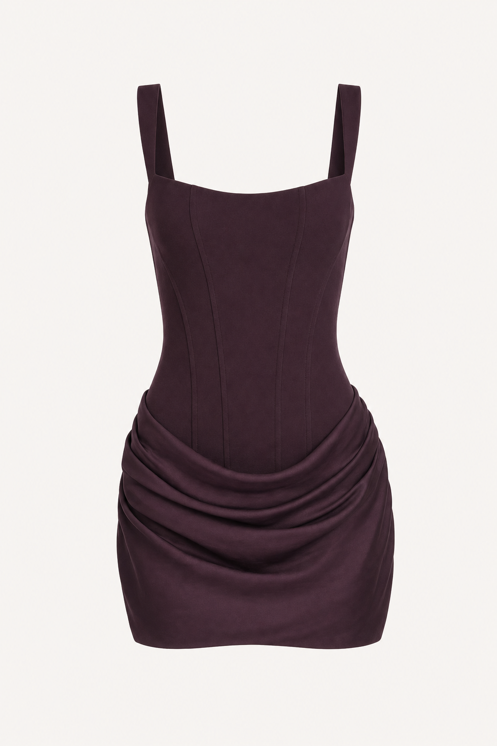 Square neck mini dress with lace-up back