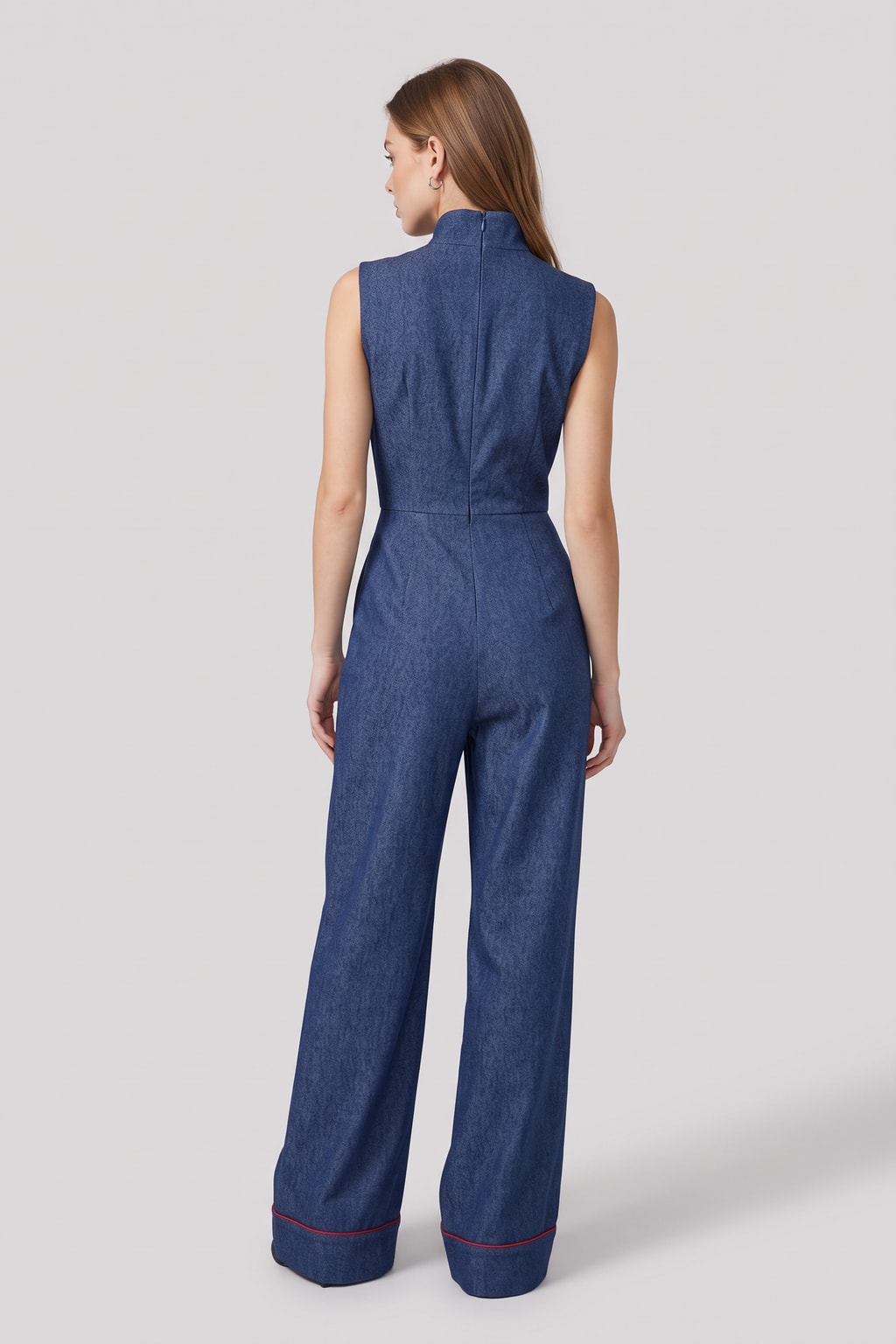 Timeless Denim High-Waisted Jumpsuit - 4