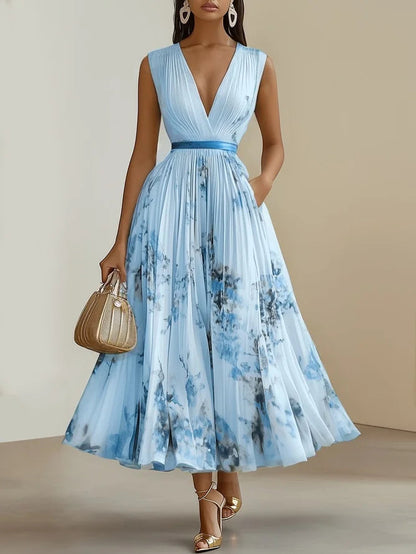 Flowing Wrap V-Neck Midi Dress in Six Colors - view 10