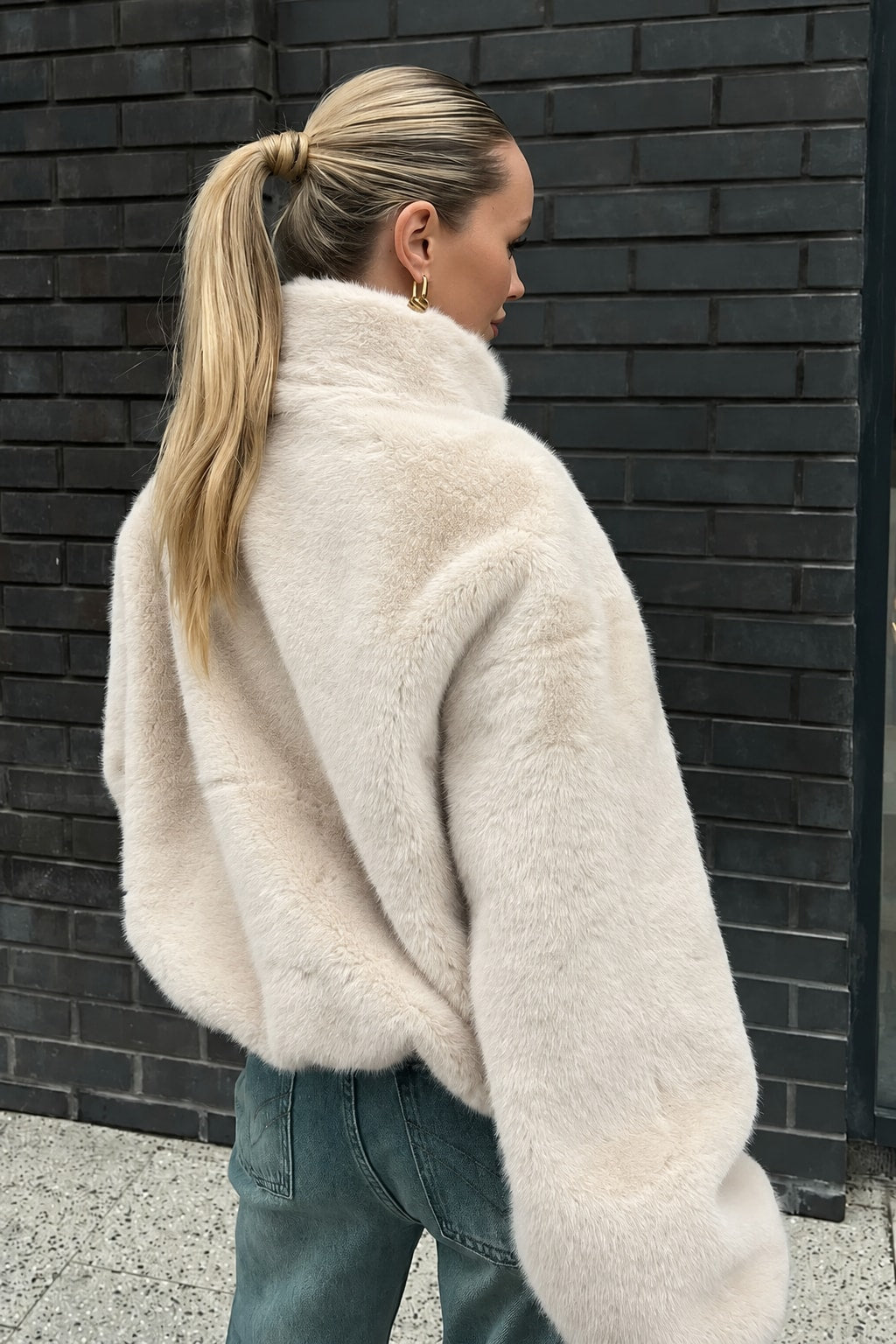 Plush Jacket Cropped Zip-Up - 3