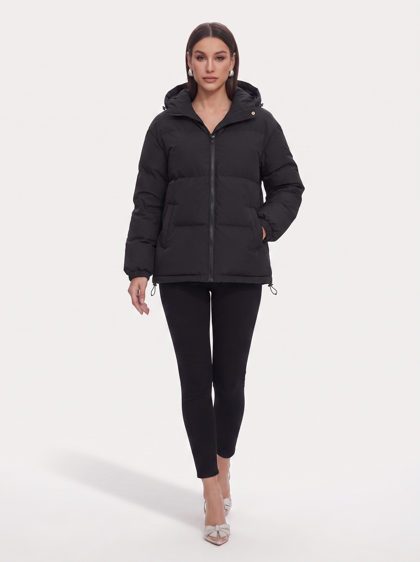 Quilted Puffer Jacket With Adjustable Hood - view 2