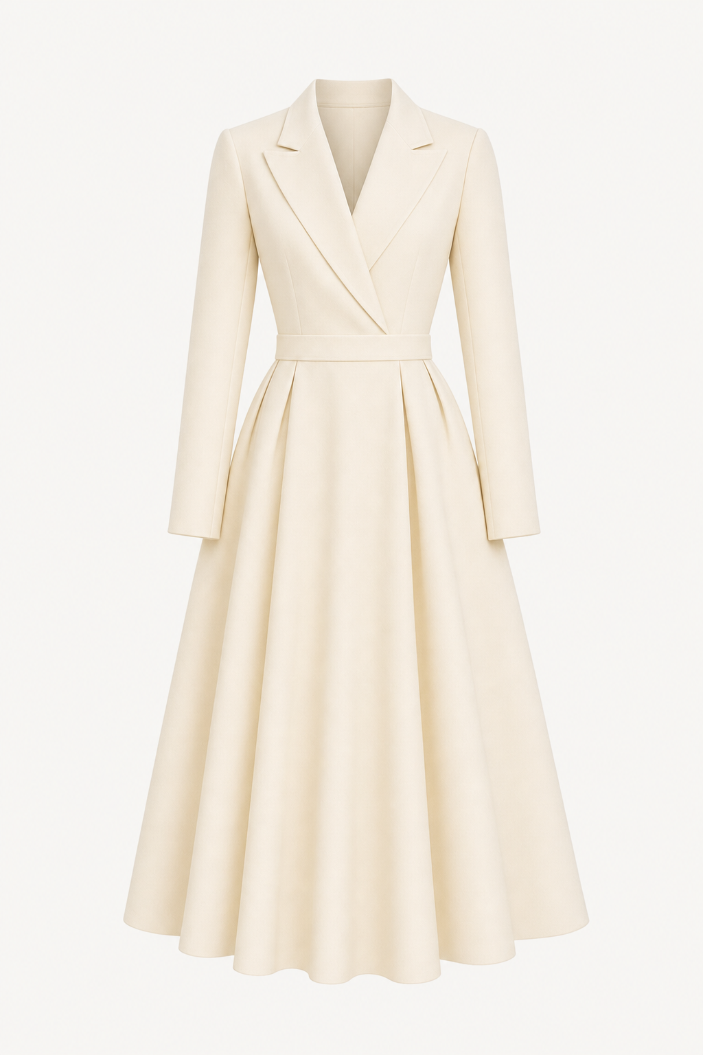 Lapel Midi Dress With Waist Pocket