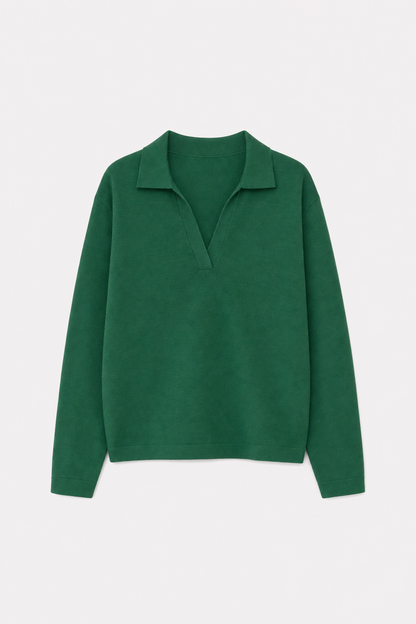 Relaxed Collared Pullover Sweater - view 7