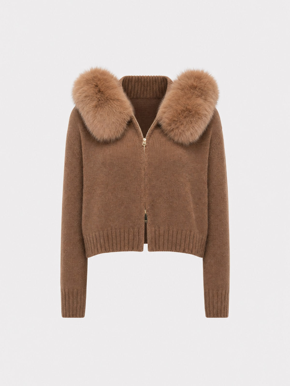 Relaxed Wool Jacket with Faux Fur-Lined Hood - 1