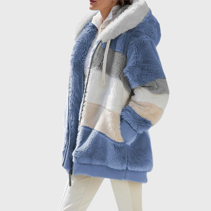 Puffer jacket with faux-fur hood - view 2