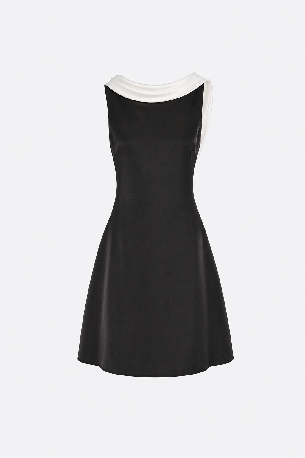 Black Cowl Neck Backless Mini Dress