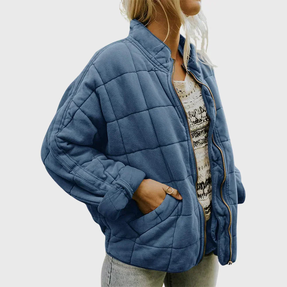 Quilted puffer jacket with high funnel neck - view 6