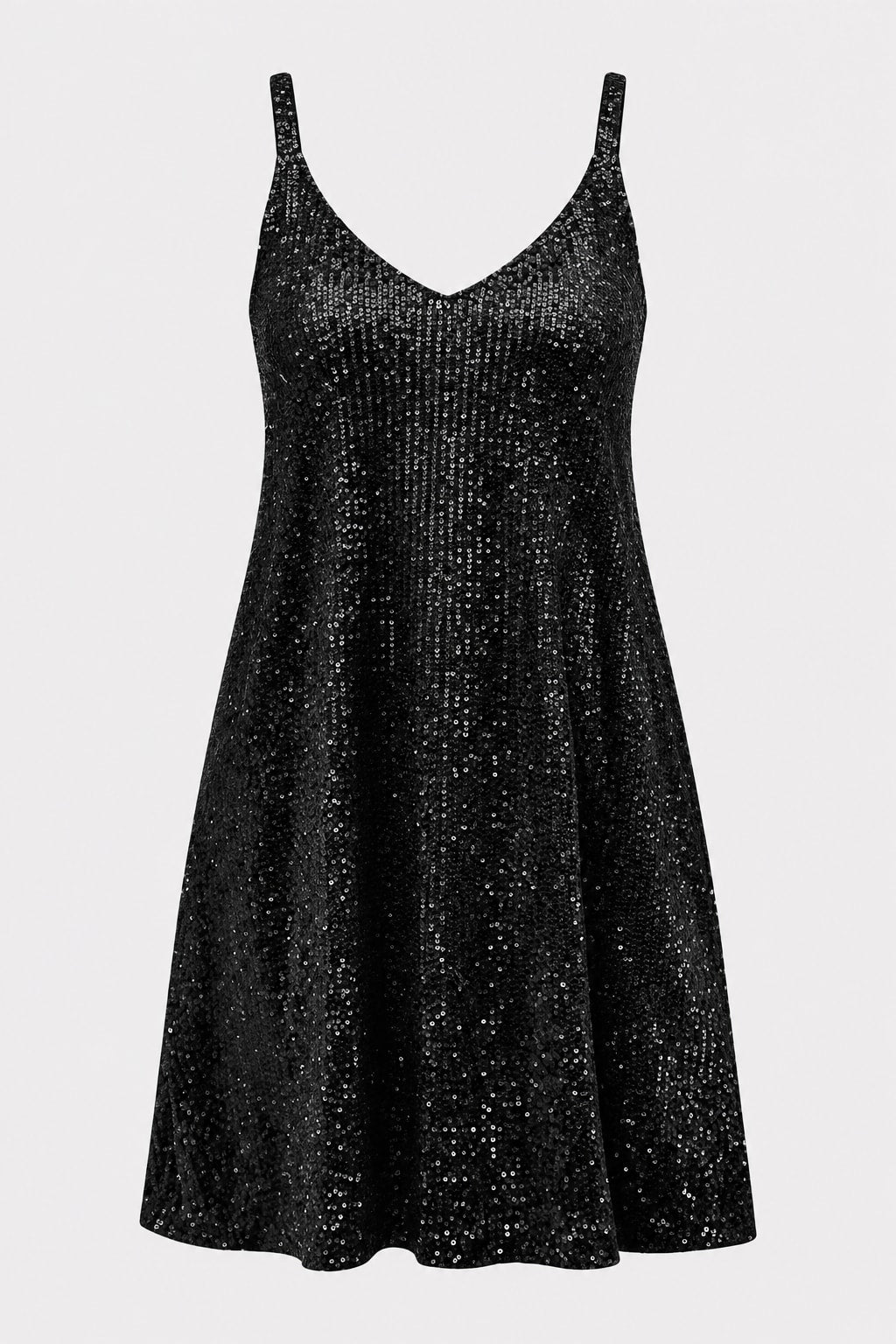 Sequin Mini Dress V-Neck Sleeveless Party Style - 1