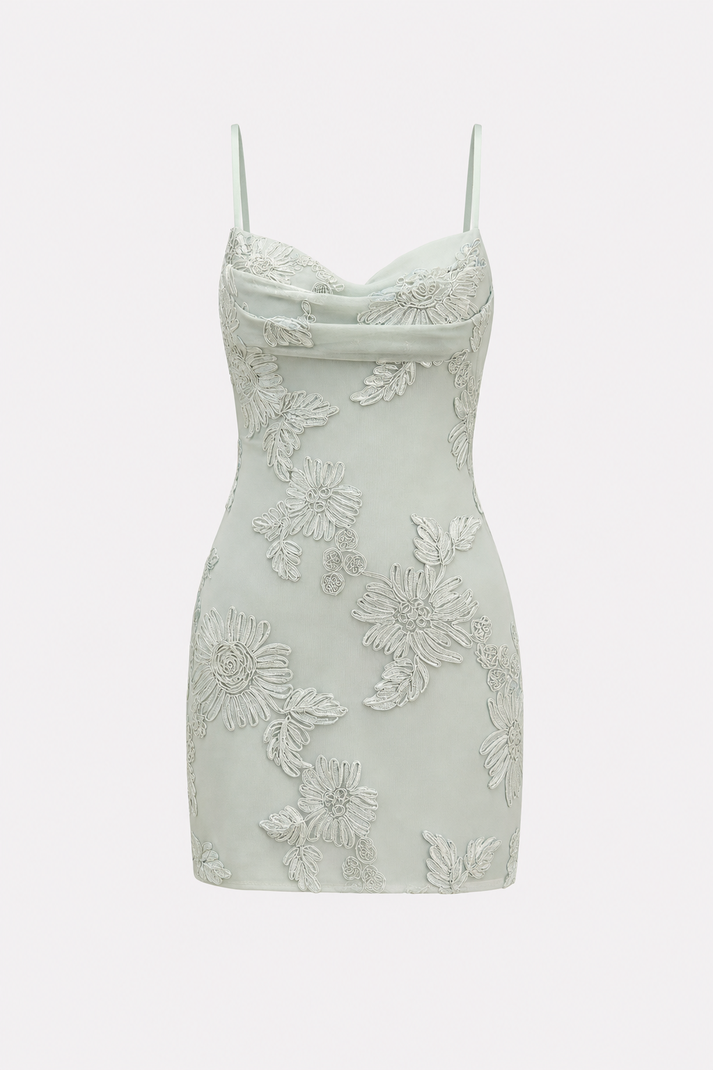 Embroidered Bodycon Mini Dress in Four Colors - view 7