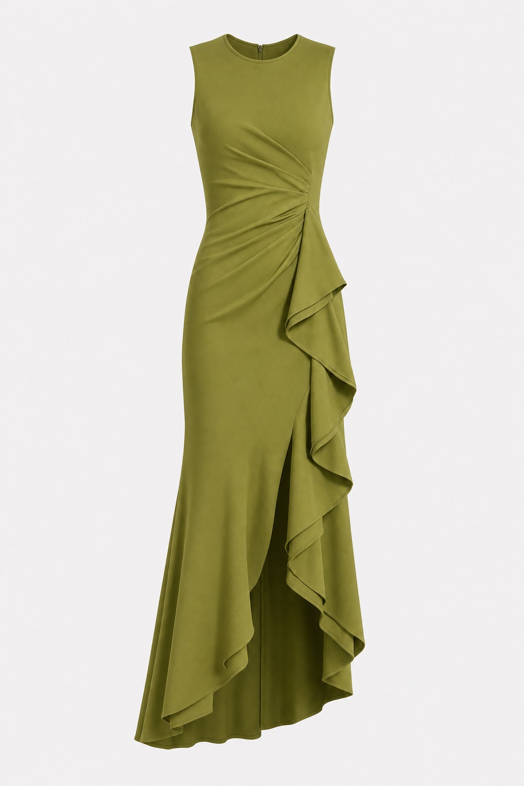 Ruffled Knit Bodycon Maxi Dress - 1